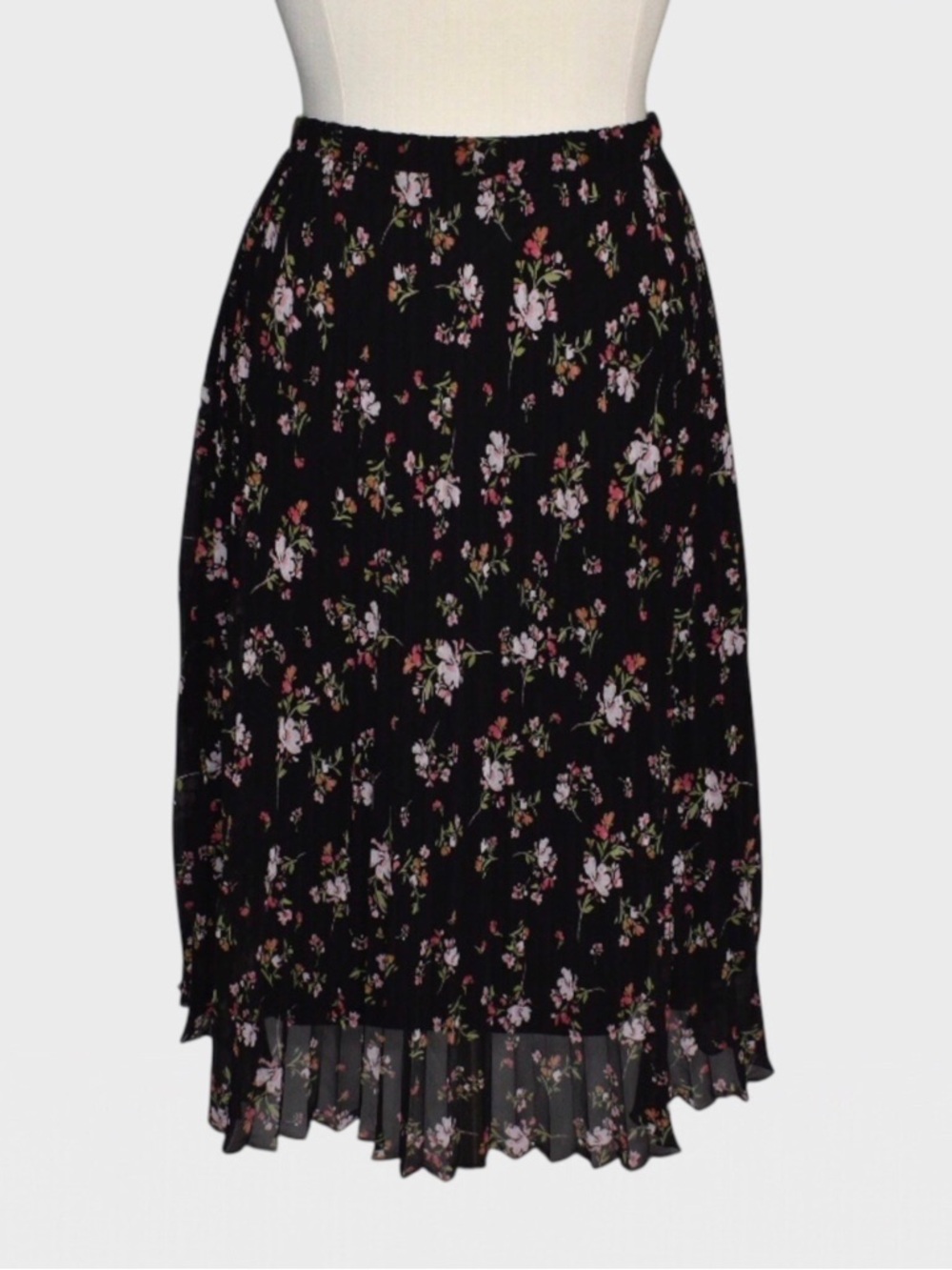 Vince Camuto Floral Pleated Chiffon Midi Skirt